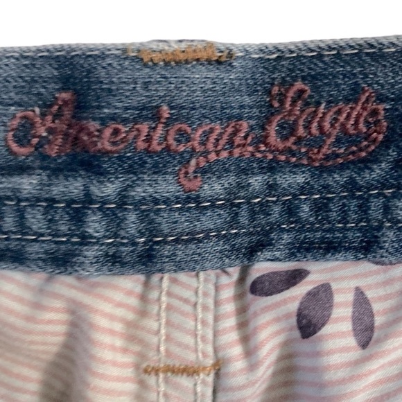 American Eagle Y2K 90’s Hippie Patchwork Jeans Size 8 - Picture 6 of 7